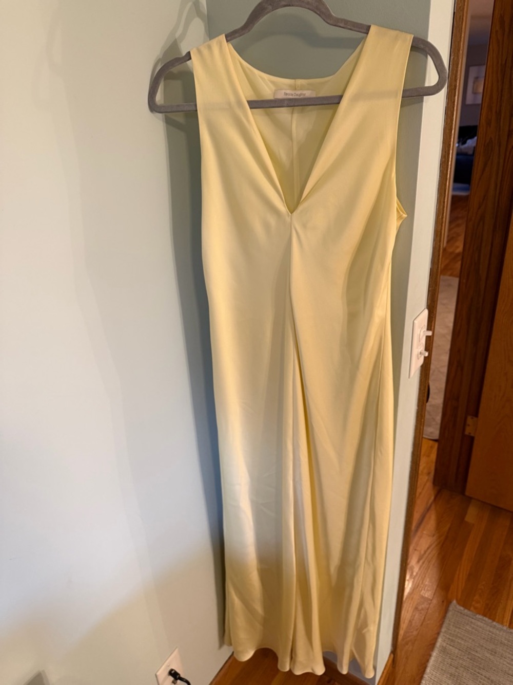 Favorite Daughter Pale Yellow V-Neck Maxi Slip Dress - Picture 4 of 5